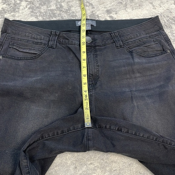 New Democracy Fray Step Hem Kick Flare Jeans Faded Black Wash Ab Plus Size 20W - Picture 9 of 12